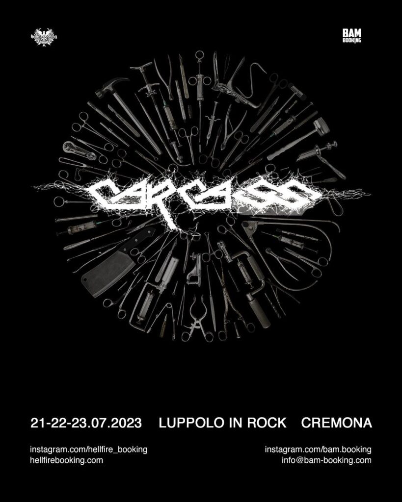 Carcass locandina Luppolo In Rock 2023